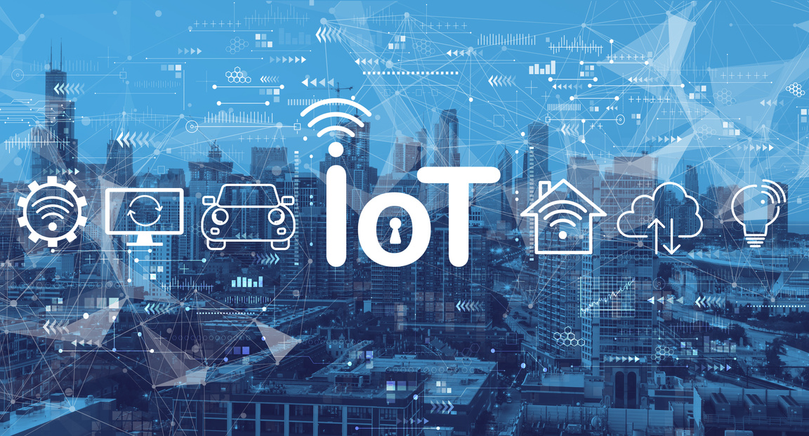 IoT theme with downtown Chicago
